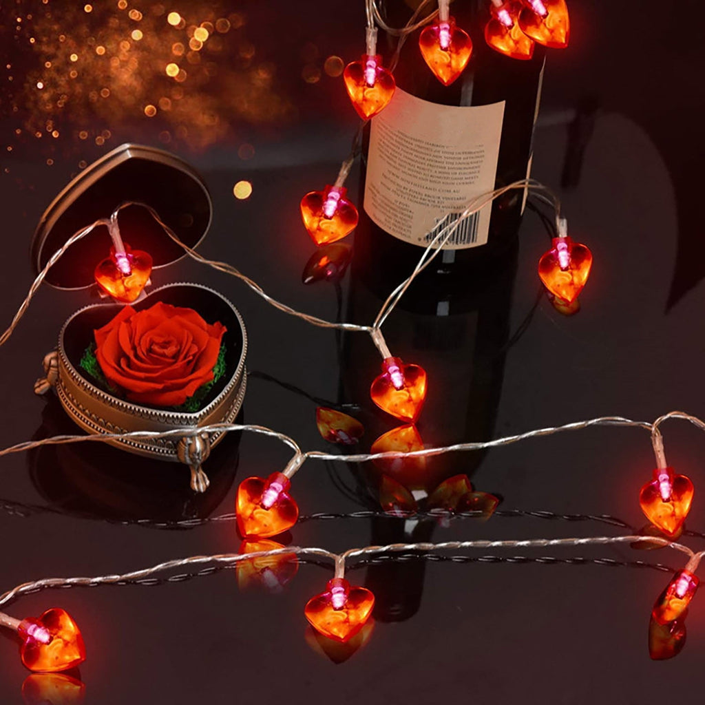 XGFHYJEH 5ft Valentines Day Decorations, Valentines Day Lights, Valentines String Lights, Valentine's Day Decor, Heart String Lights, Battery Operated