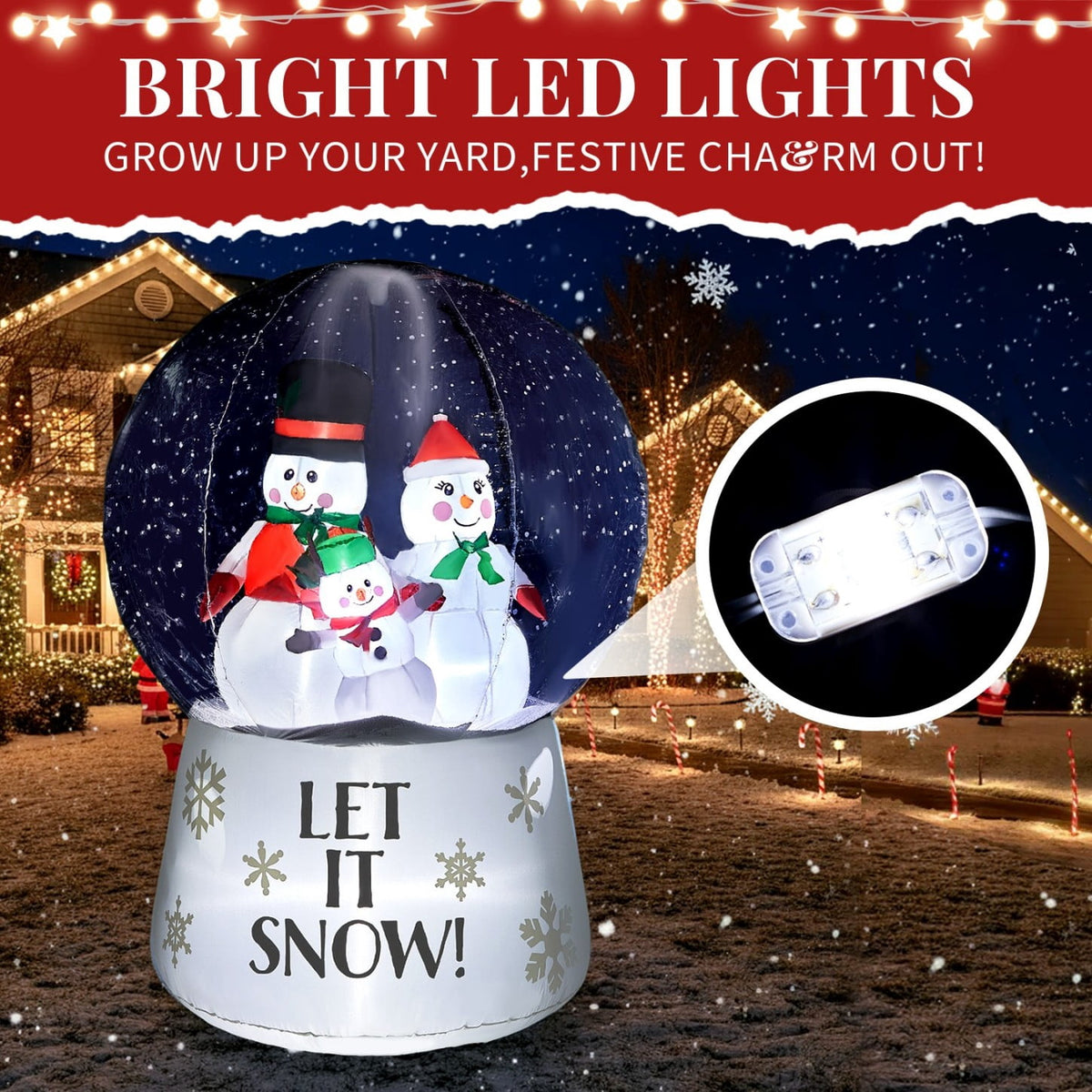 Tcbosik 12 FT Giant Christmas Inflatables Snowman Outdoor Yard Decorations, Blow up Snow Man with Black Hat, Built-in LED Light, Winter Outside Decor for Holiday Party Patio Garden Lawn
