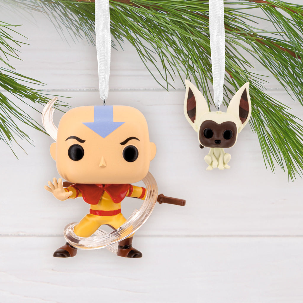 Hallmark Ornament (The Last Airbender Aang Momo Funko), Set of 2, 1 Count