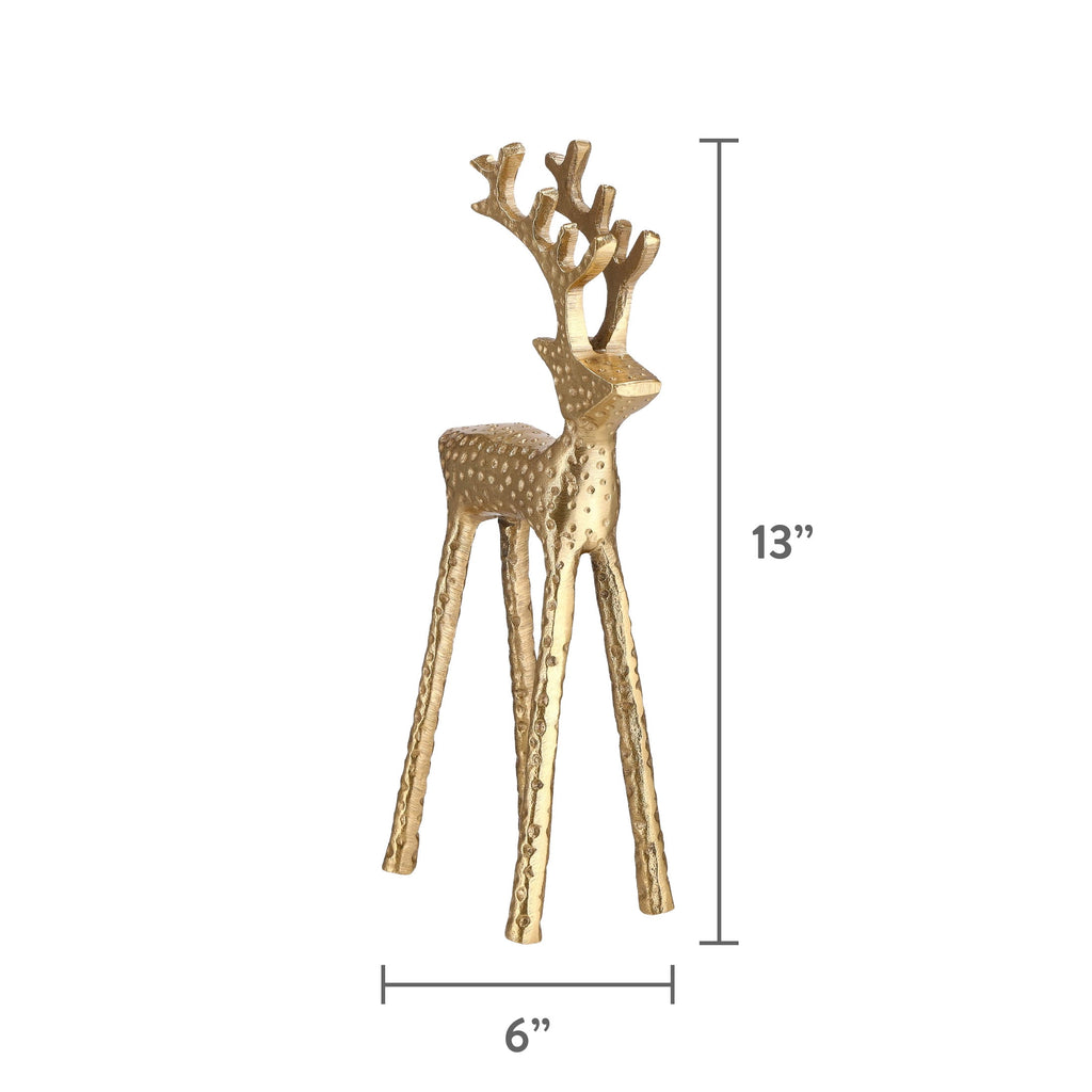 Metal Reindeer Christmas Decoration, Gold, 13", by Holiday Time