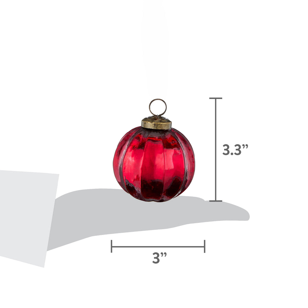 6-Count Red Mercury-Style Glass Ball Christmas Ornaments, 3.3", by Holiday Time