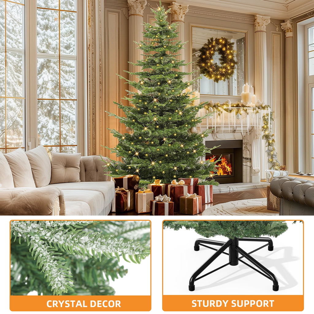 Uforic 6.5ft Pre-Lit Aspen Fir Artificial Christmas Tree with 900 Branch Tips and 500 Lights