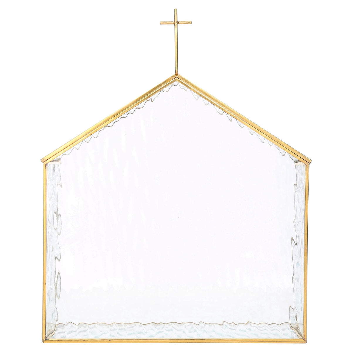 Large Glass Church Christmas Decoration, Gold and Clear, 13", by Holiday Time