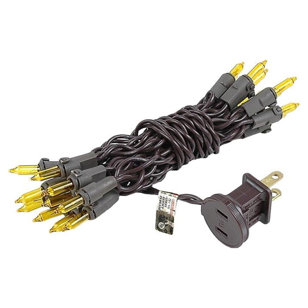 Novelty Lights Clear 20 Light Incandescent Craft Mini Christmas String Lights Brown Wire 8.5 feet