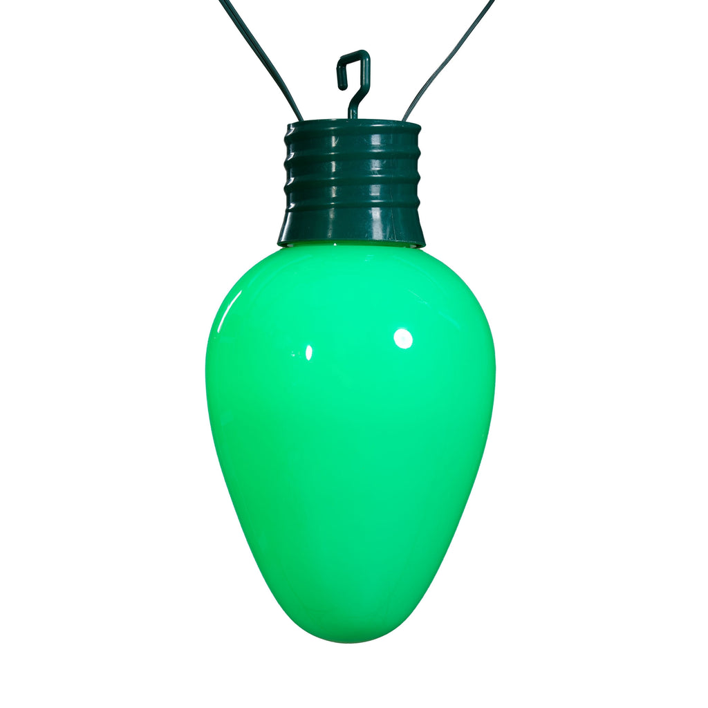 Indoor/Outdoor LED Giant Hanging C9 Bulb Christmas Light, Ceramic Green, 14", by Holiday Time
