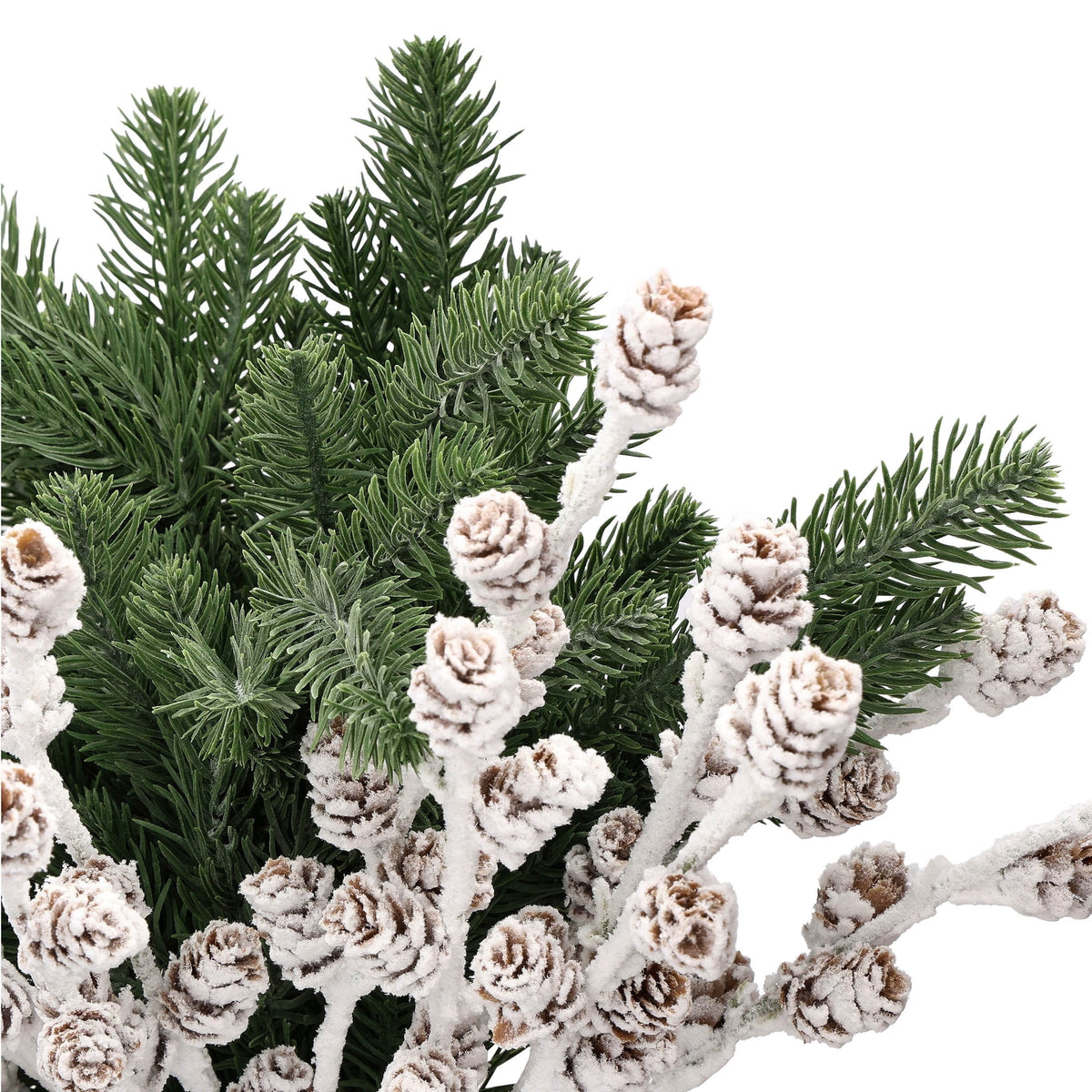 Snow-Flocked White Pinecones and Greenery Decorative Christmas Picks, 21", by Holiday Time