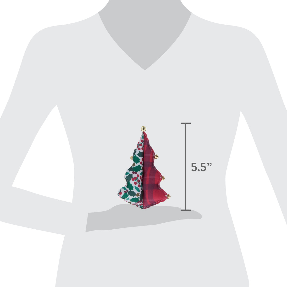 Red/White/Green Fabric Tree Christmas Ornament, 5.5", by Holiday Time