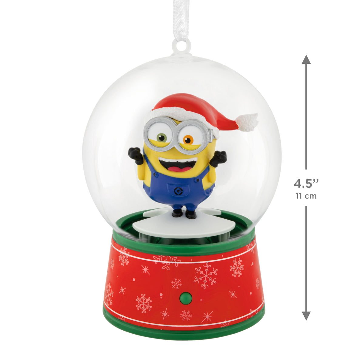 Hallmark Christmas Ornament (Minions Musical Snow Globe Motion), 1 Count