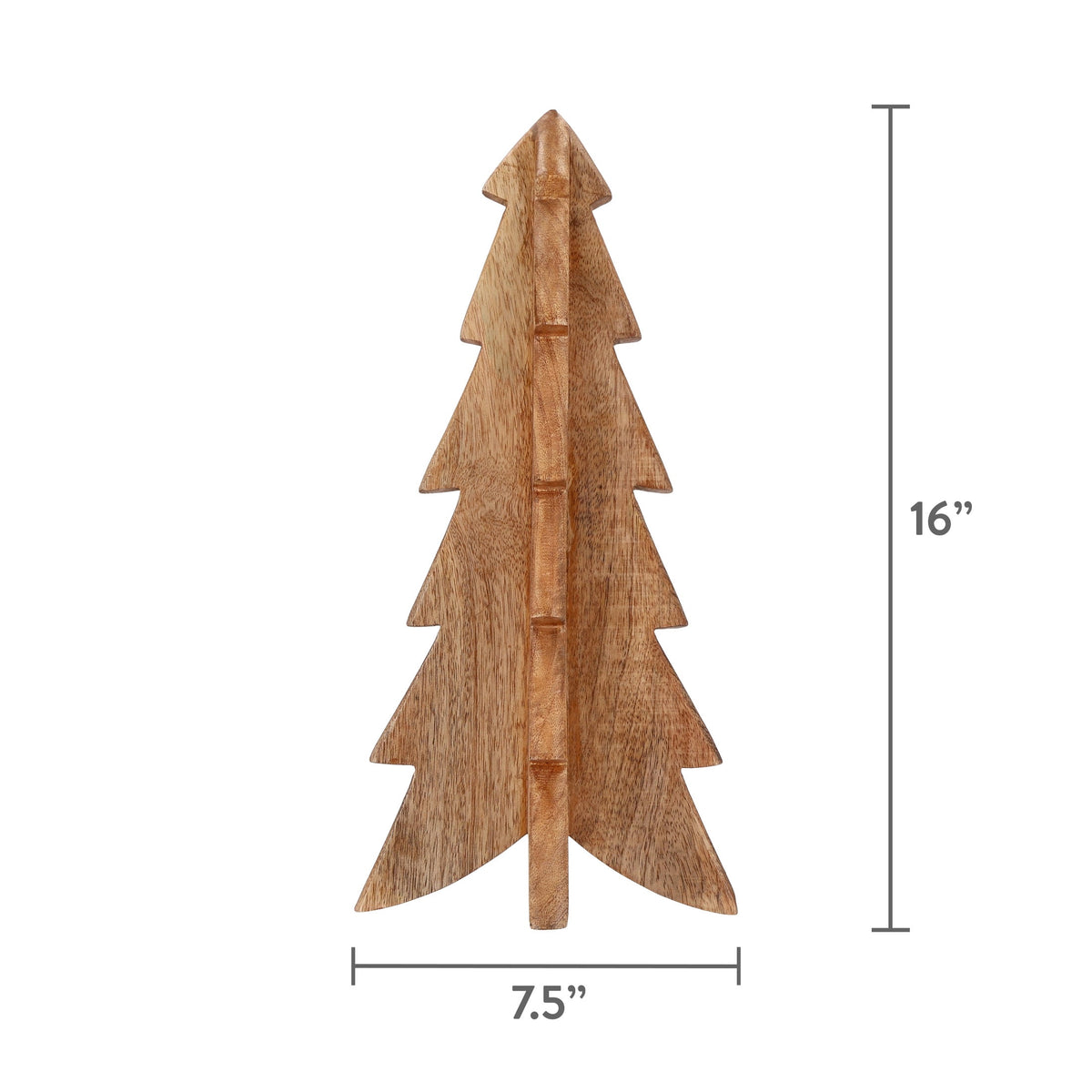 Wooden Christmas Tree Decoration, Natural, 16", by Holiday Time