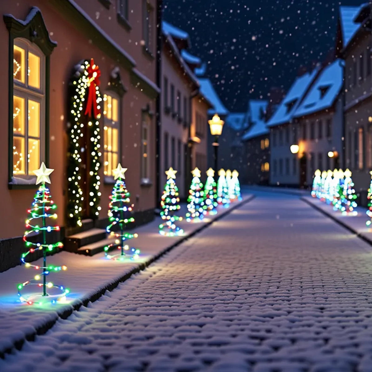 AuroraX Christmas Tree Christmas Decorations DIY 8 Lighting Modes Solar Waterproof Lighted Holiday Yard Stakes Indoor Outdoor Lights Patio Christmas Decorations