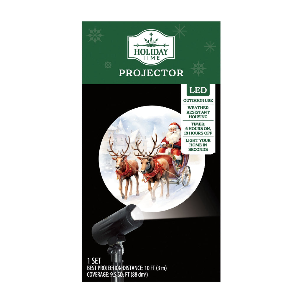Outdoor LED Santa Christmas Projector Light, Multicolor, 9.5 sq ft, by Holiday Time
