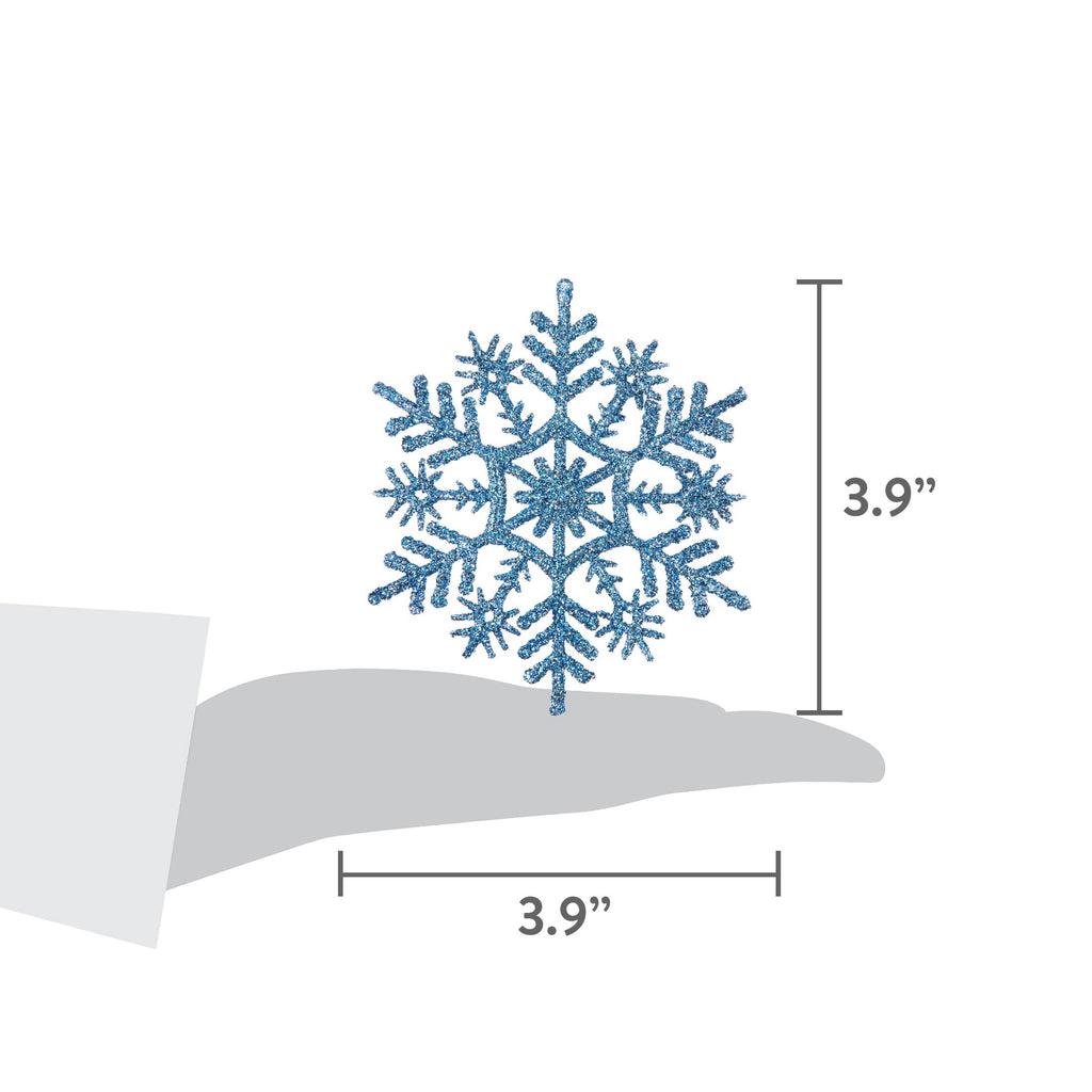 20-Count Pink Glitter Snowflake Christmas Ornaments, 3.9", by Holiday Time