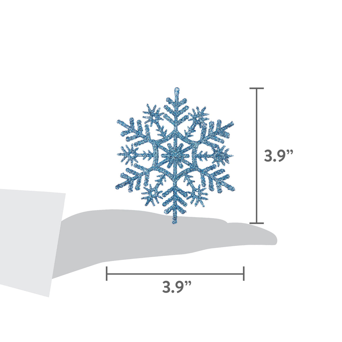 20-Count Pink Glitter Snowflake Christmas Ornaments, 3.9", by Holiday Time