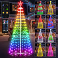 8FT 236 LED Christmas Cone Tree Smart Light with 58 Modes DIY Timer Remote Dimmable Artificial Christmas Tree for Porch Yard Patio Indoor Outdoor Xmas Holiday Decor