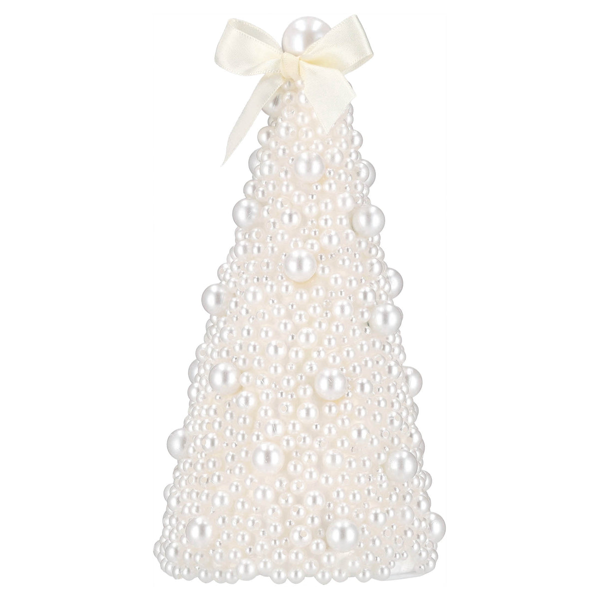 Beaded Tree Christmas Decoration, Cream, 8", by Holiday Time