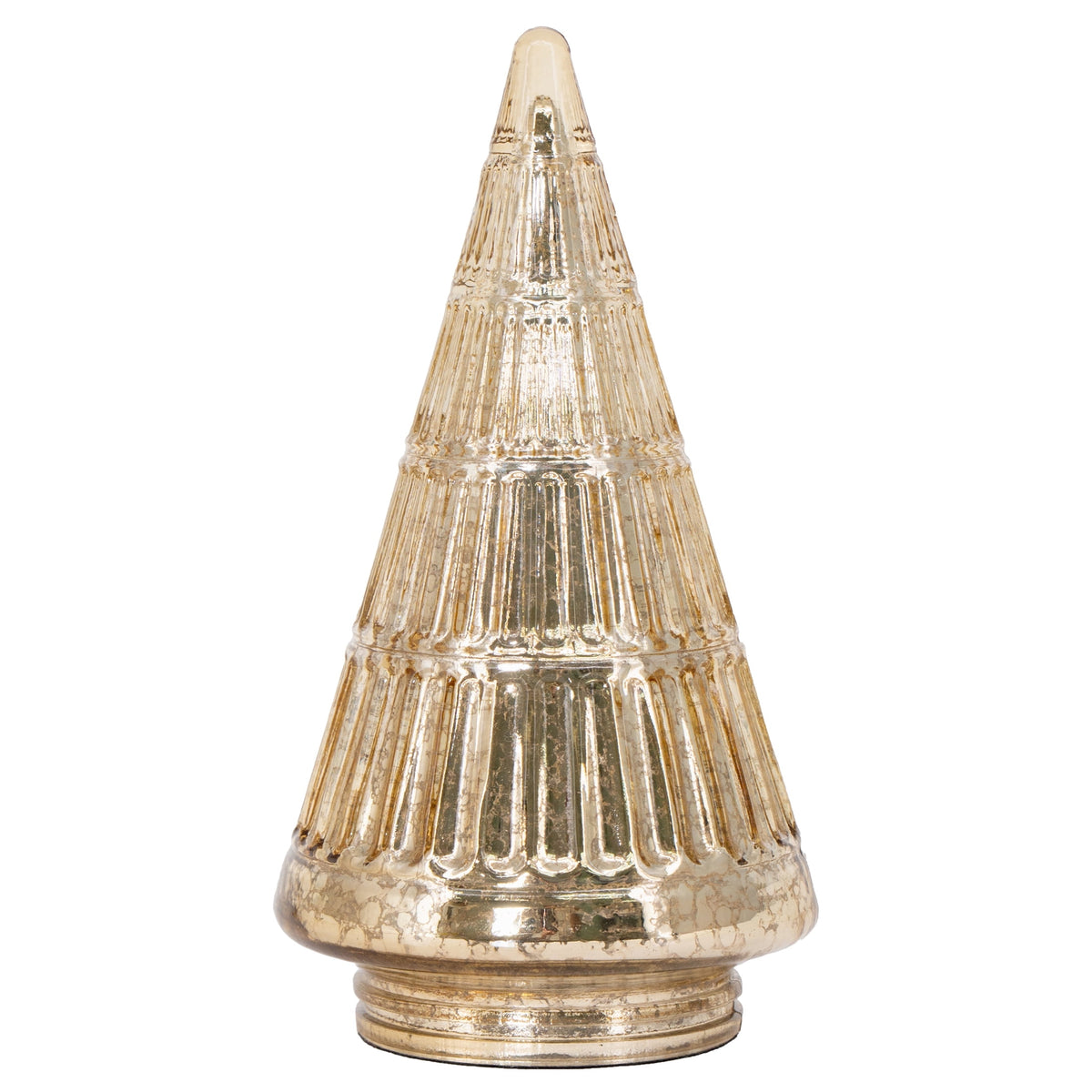 My Texas House Glass Tree Christmas Decoration, Gold, 8"