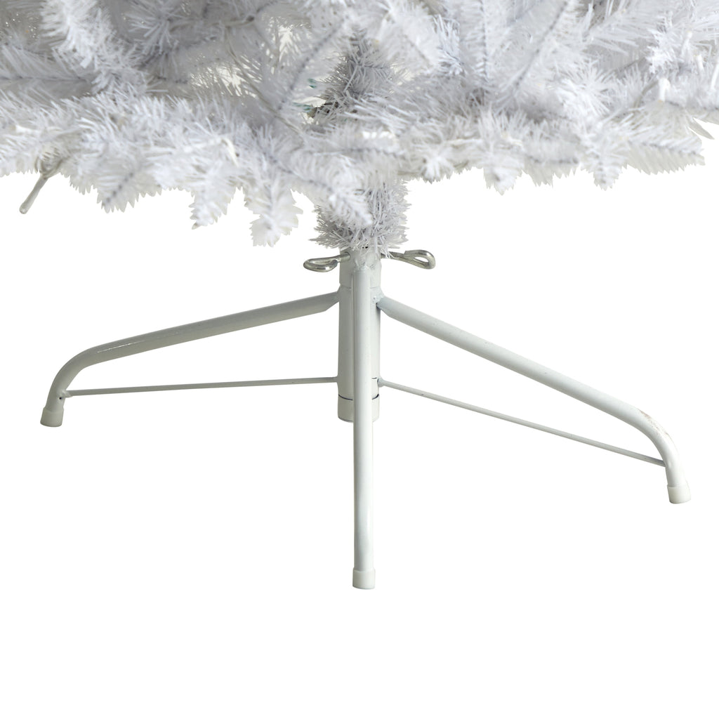 Nearly Natural 3' White Slim Artificial Christmas Tree Prelit 50 Warm White LED Lights