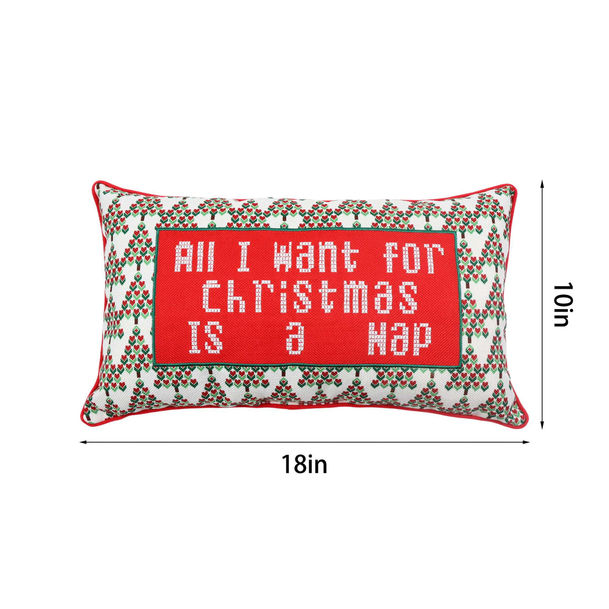Holiday Time Christmas Lumbar Pillow With Festive Design