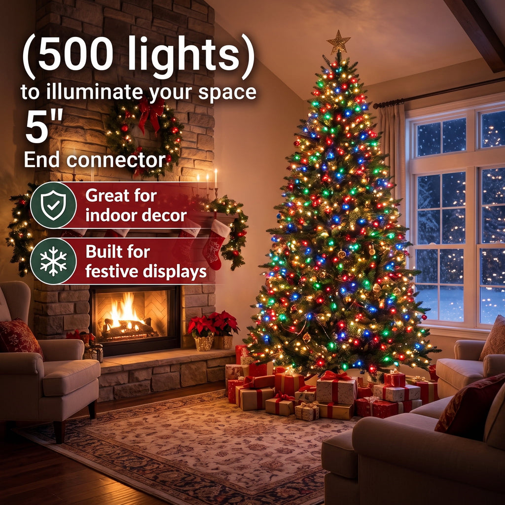 VOLIVO Christmas Lights, 33FT 100 Count Incandescent Waterproof Mini String Lights, Connectable Christmas Decorations for Indoor Outdoor Home Party Garden Yard (Muliticolor)