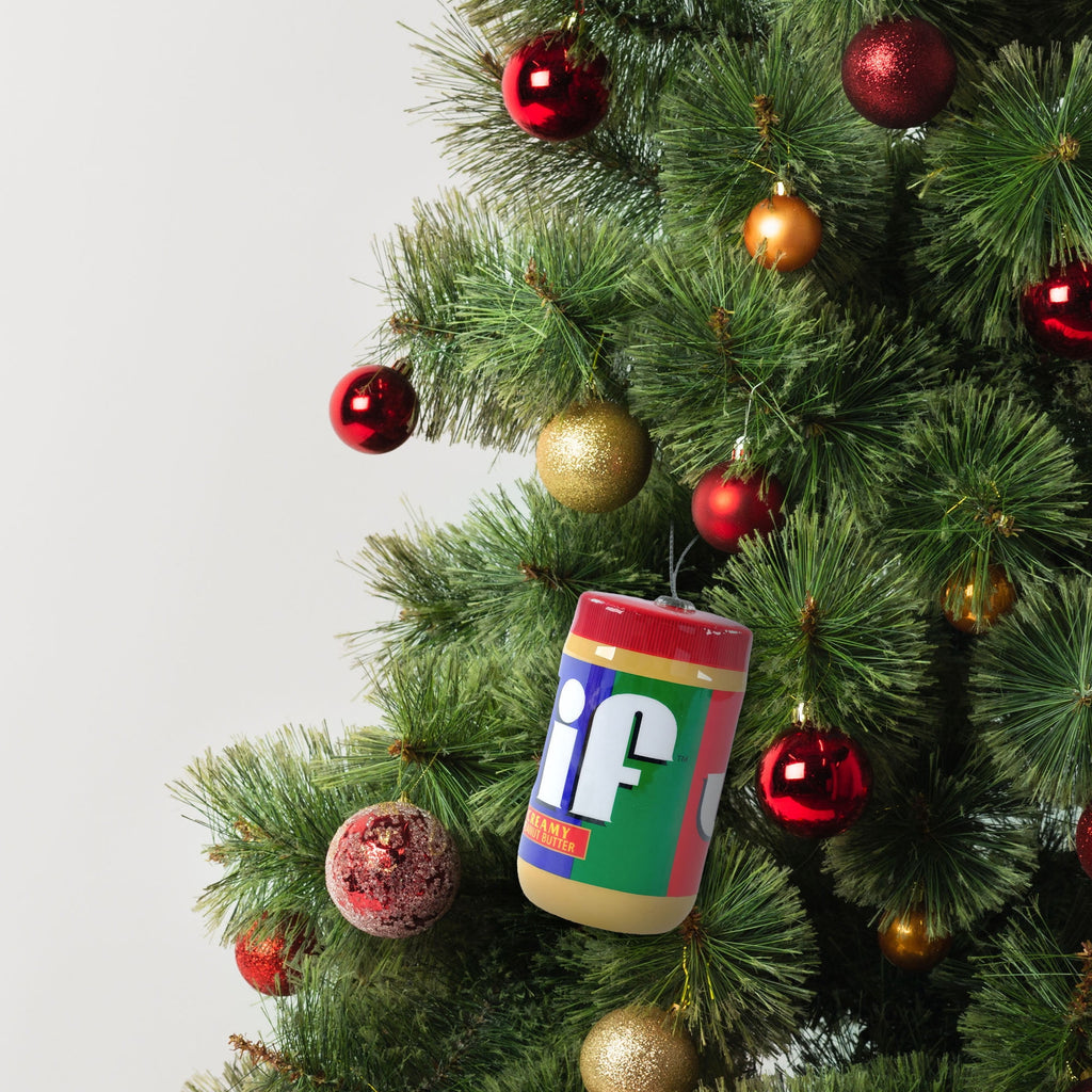 Jif Creamy Peanut Butter Jar Figural Christmas Tree Ornament