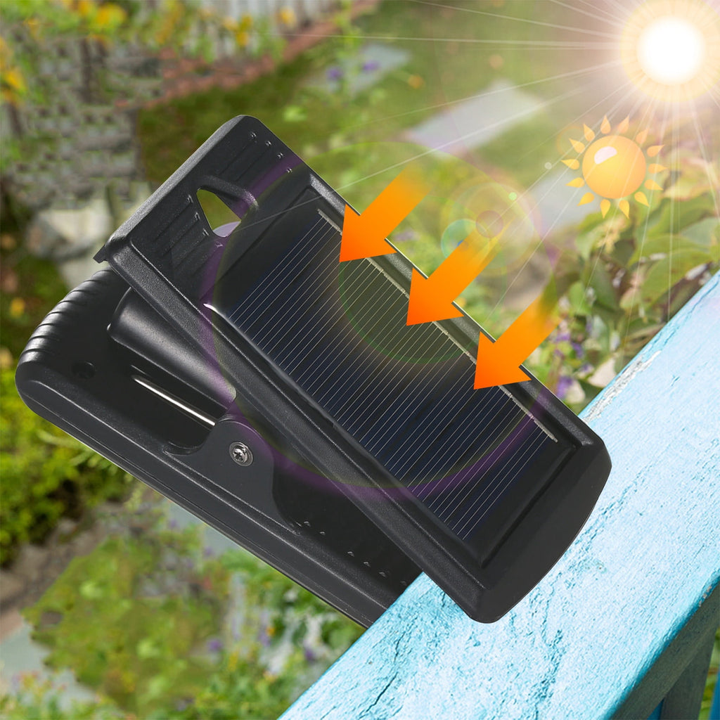 Gnmfd Solar Clip Lights Outdoor Motion Sensor LED Solar Security Lights Wireless IP65 Garden, Fence, Patio, Porch, Yard, Pathway, Energy Saving Auto On Off Lighting