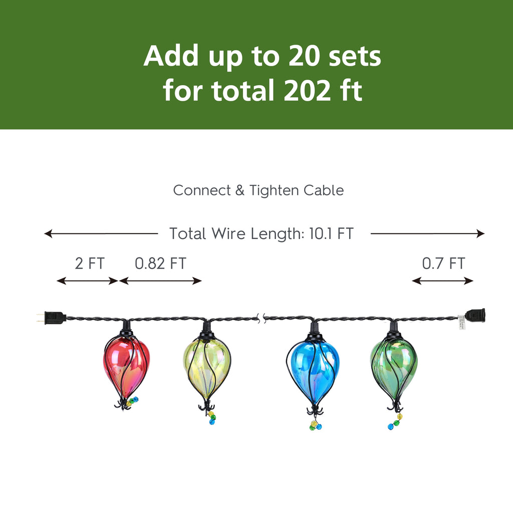 Mainstays 10-Count 7.4 ft Multicolor LED Tear Drop Outdoor String Lights