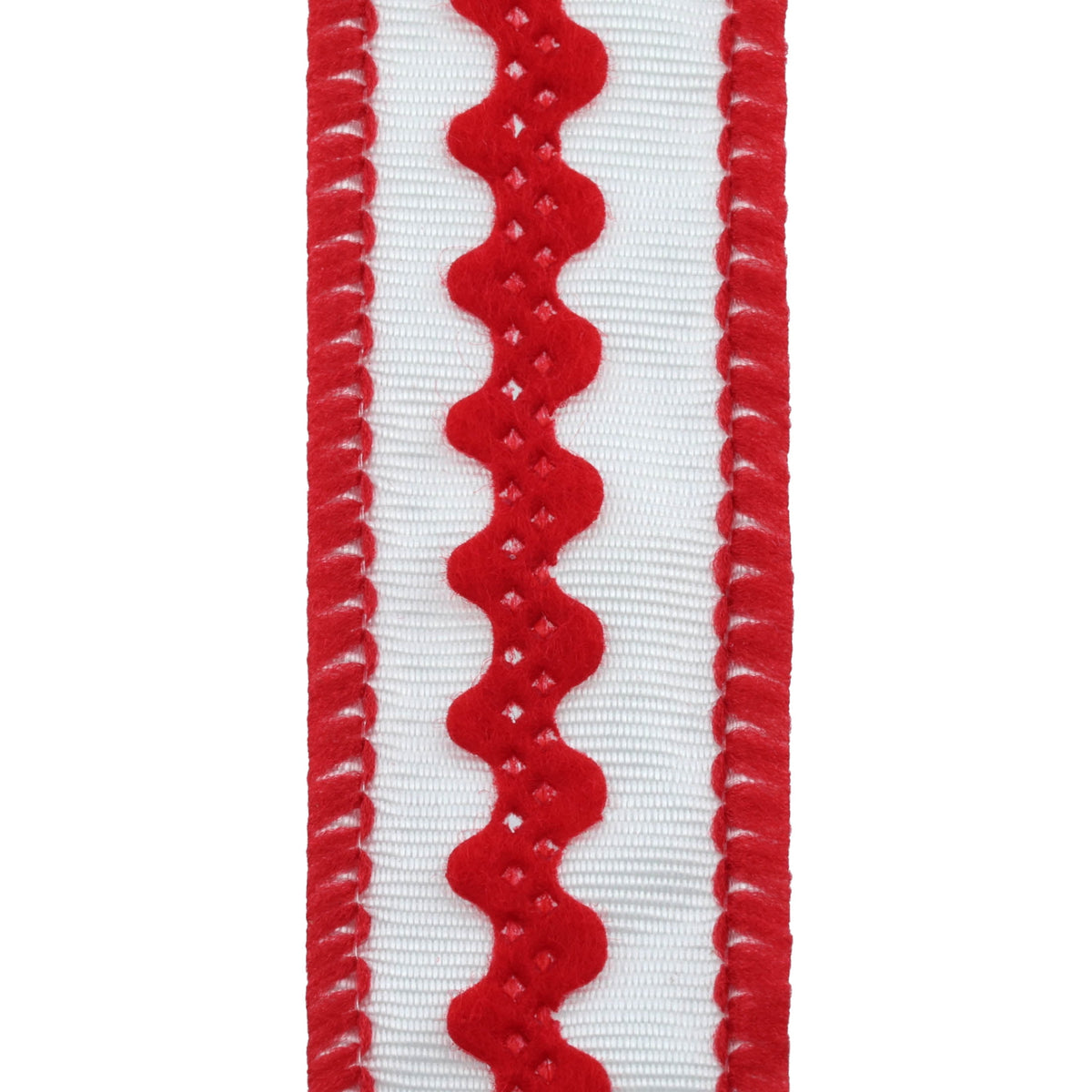 Red and White Ric Rac Christmas Ribbon, 7/8" x 30', by Holiday Time