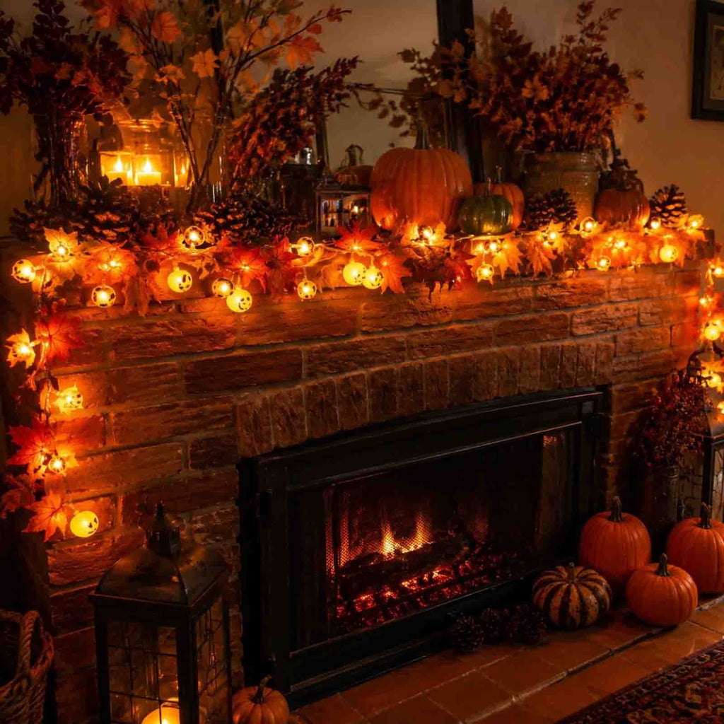 AZXY Halloween String Lights, Ghost Shaped White Halloween Lights, Indoor Outdoor Halloween Decor, Halloween Party Indoor Decor, Battery 5 FT Halloween Decorations, Stair Mantel Patio Halloween Decor