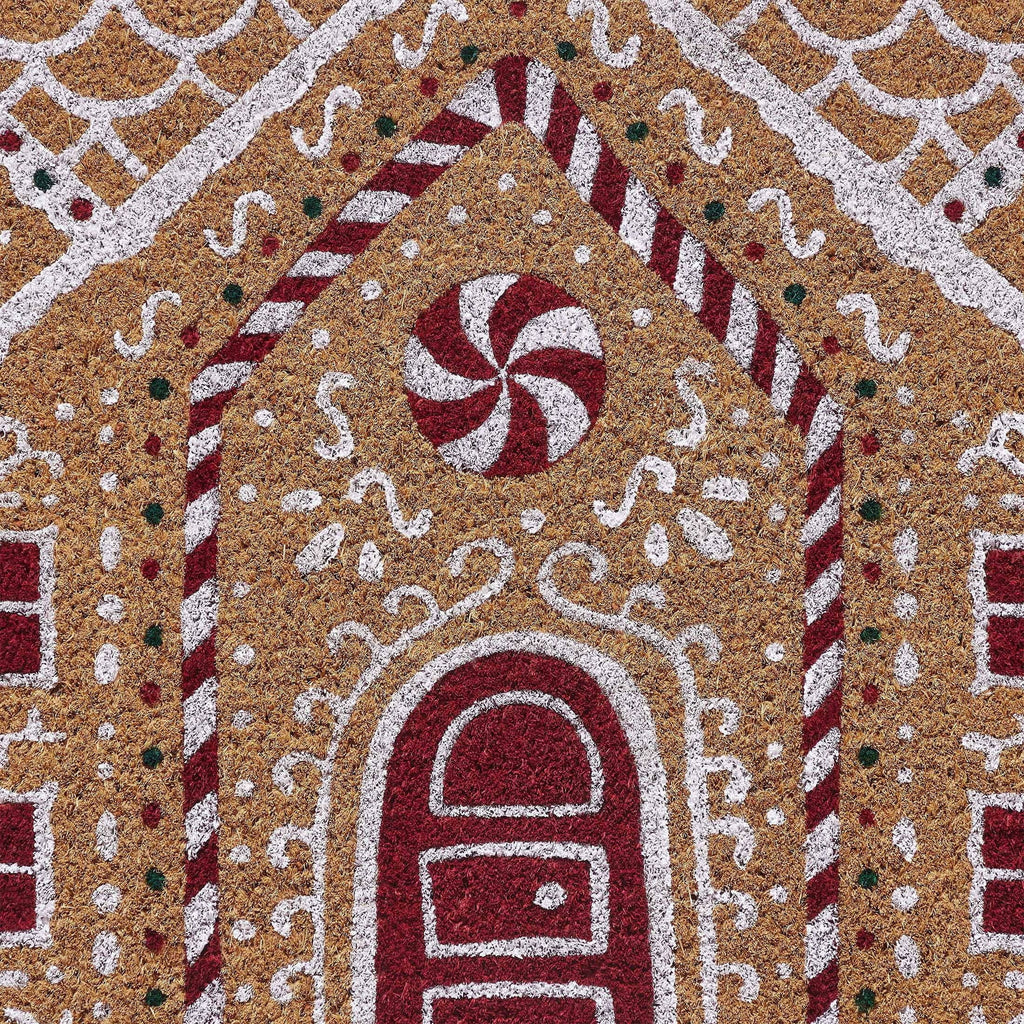 My Texas House Multicolor Gingerbread House Outdoor Coir Christmas Doormat, 18" x 30"