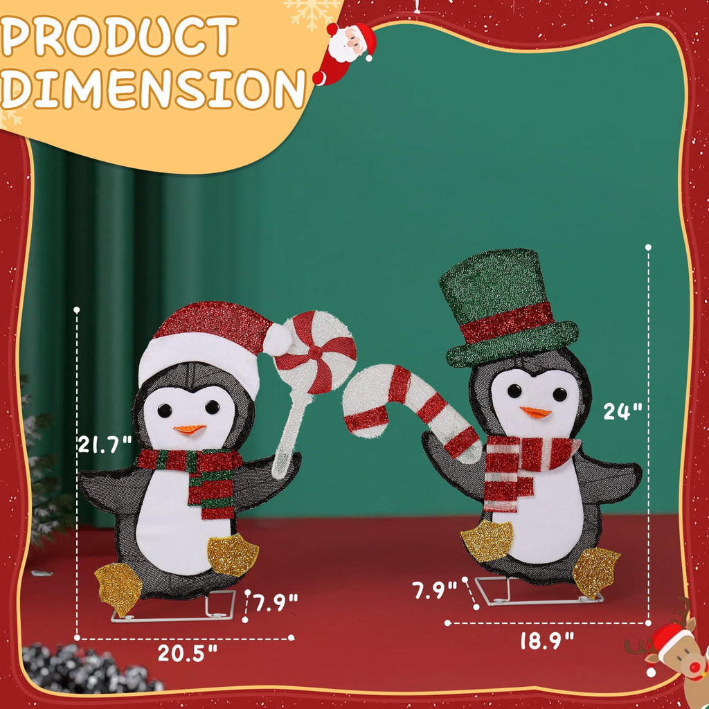 Ktaxon Penguin Christmas Lighted Outdoor Decoration for Holiday Lawn Garden Party