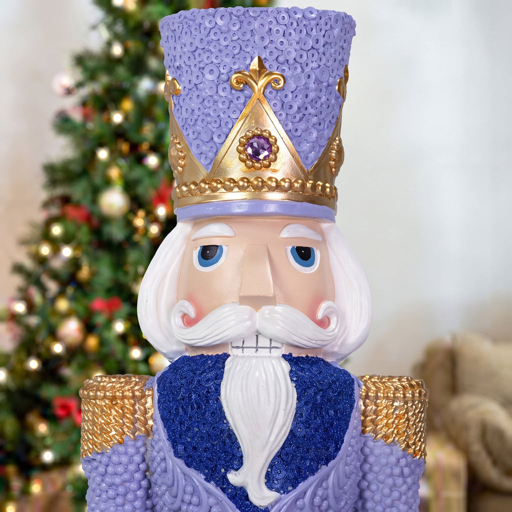 Sunnydaze Pink Polyresin Kenneth the Princely Nutcracker Christmas Statue, 37"