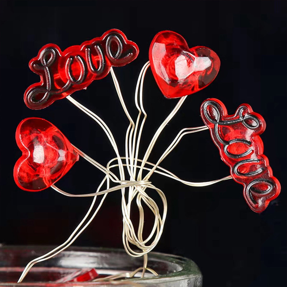 XGFHYJEH 5ft Valentines Day Decorations, Valentines Day Lights, Valentines String Lights, Valentine's Day Decor, Heart String Lights, Battery Operated