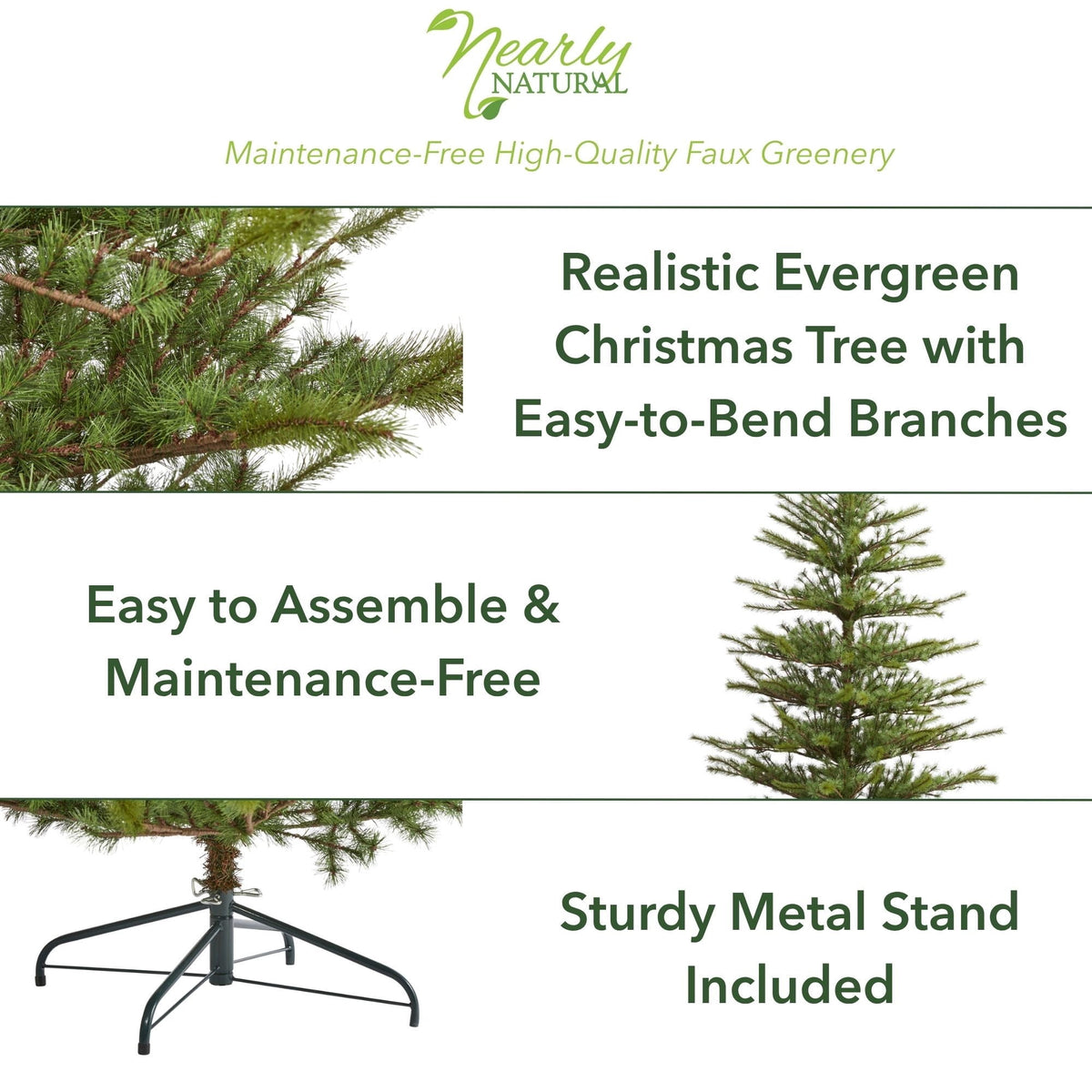 7ft. Vancouver Mountain Pine Artificial Christmas Tree with 374 Bendable Branches
