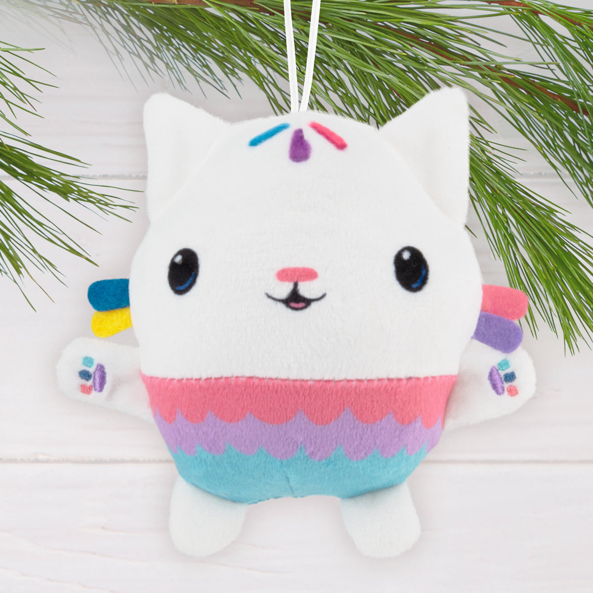 Hallmark Christmas Ornament (Gabby's Dollhouse Cakey Cat, Fabric), 1 Count