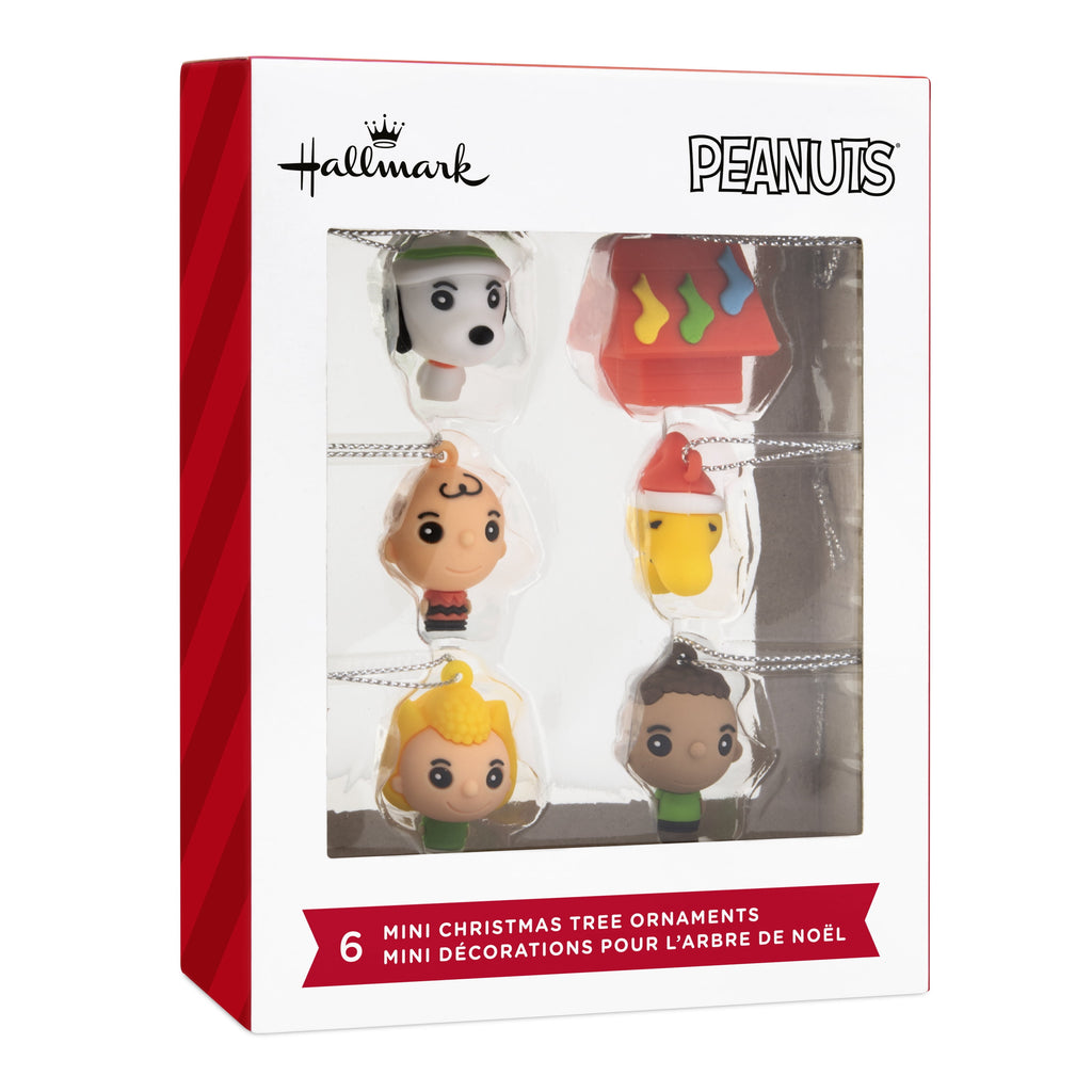 Hallmark Mini Christmas Ornaments (Peanuts, Shatterprf), Set of 6, 1 Count