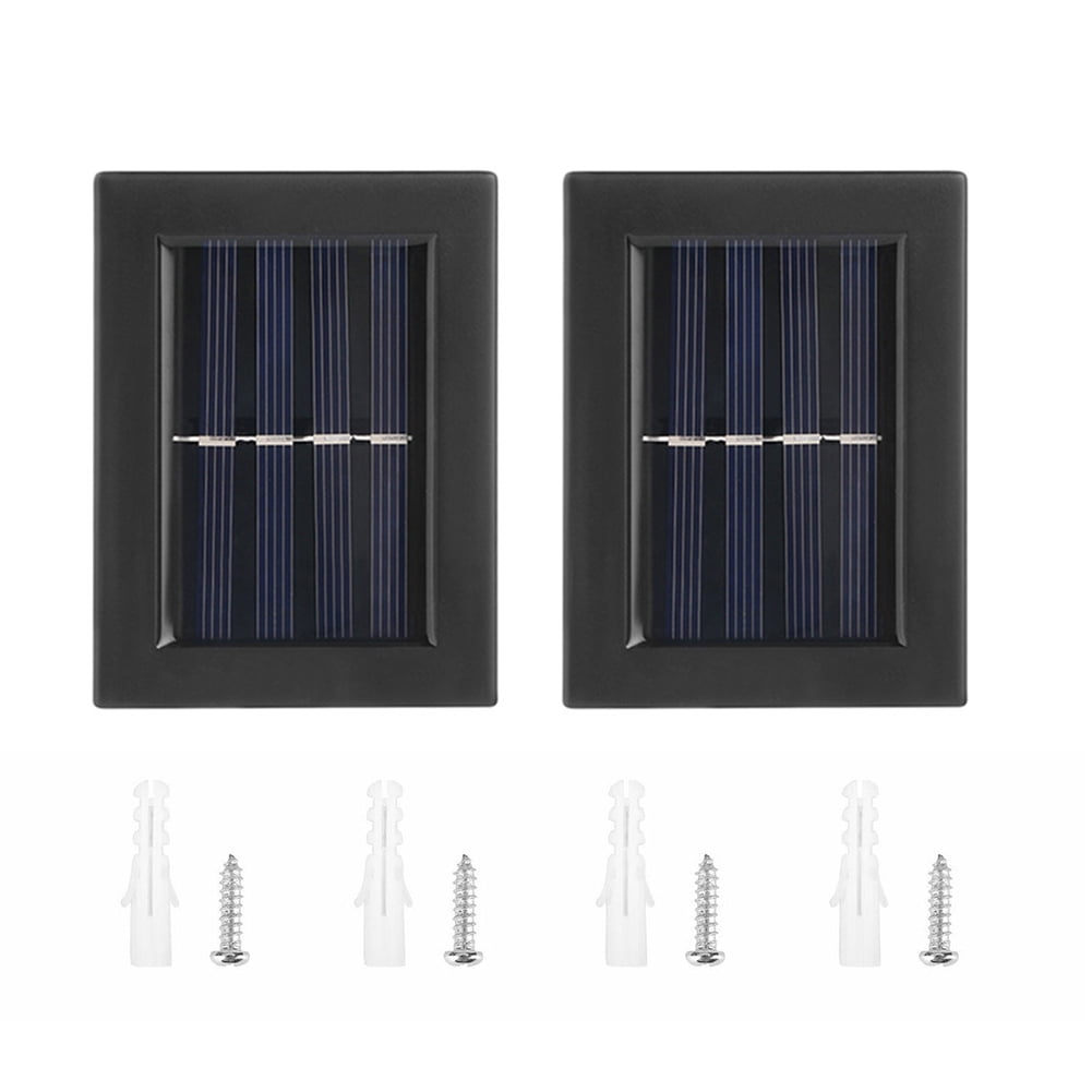 GRNSHTS Outdoor Solar 2 LED Deck Lights Path Garden Patio Pathway Stairs Step Fence Lamp (Colorful Light ,2PCS)