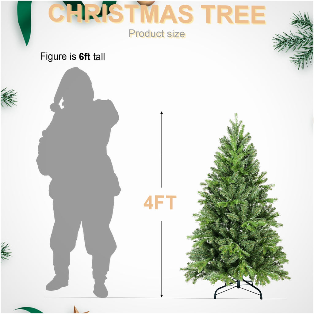 JERFIT 7.5ft Premium Pre-Lit Christmas Tree with Hinged Branches, Easy Setup Full Artificial PVC Xmas Tree for Holiday Home Decor