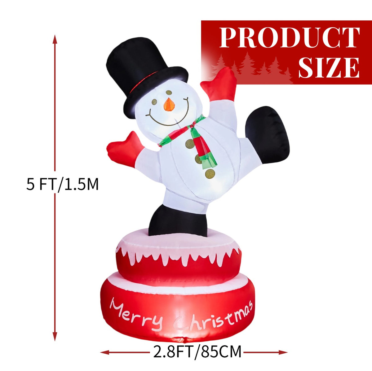 Tcbosik 12 FT Giant Christmas Inflatables Snowman Outdoor Yard Decorations, Blow up Snow Man with Black Hat, Built-in LED Light, Winter Outside Decor for Holiday Party Patio Garden Lawn