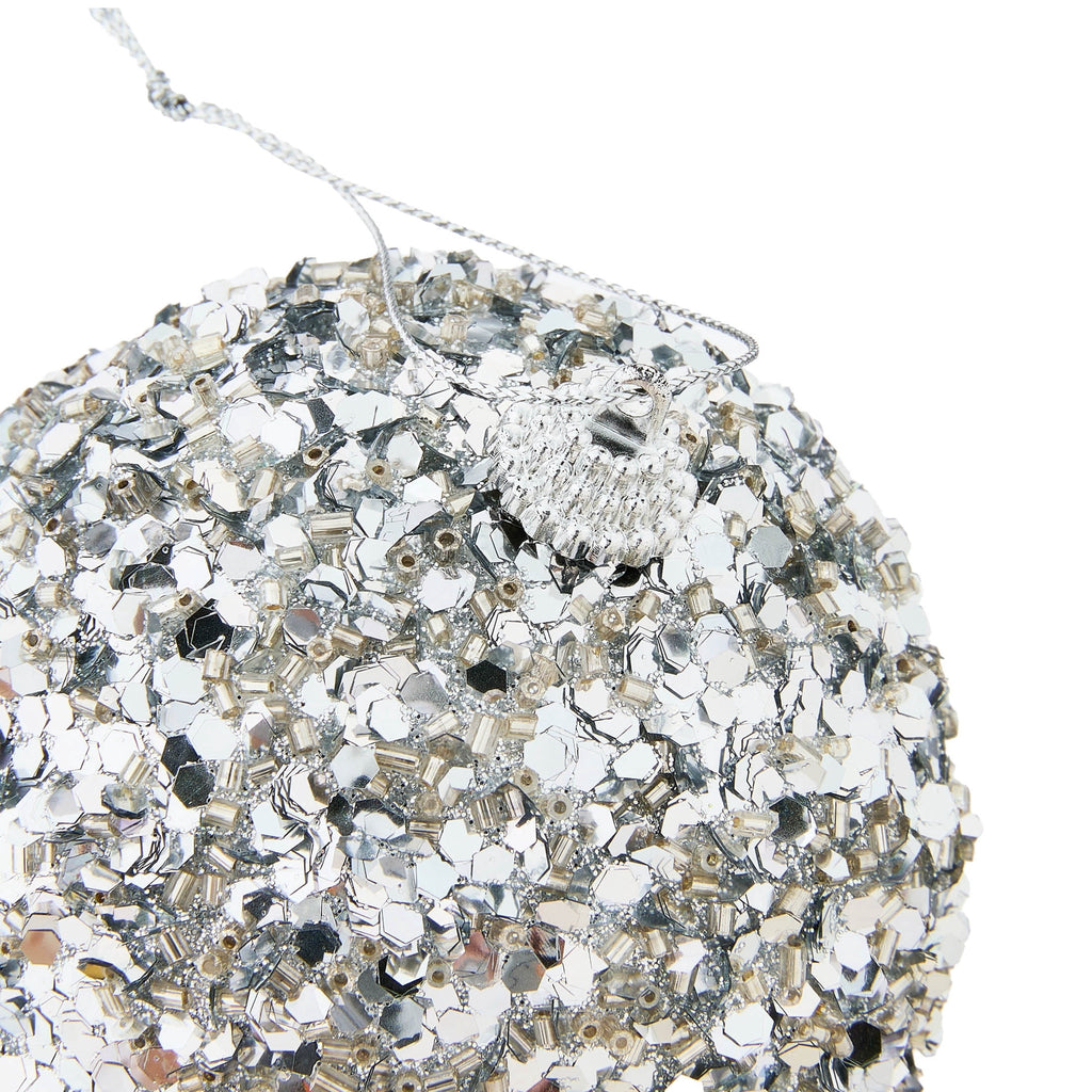 4-Count Silver Chunky Glitter Ball Christmas Ornaments, 4", by Holiday Time