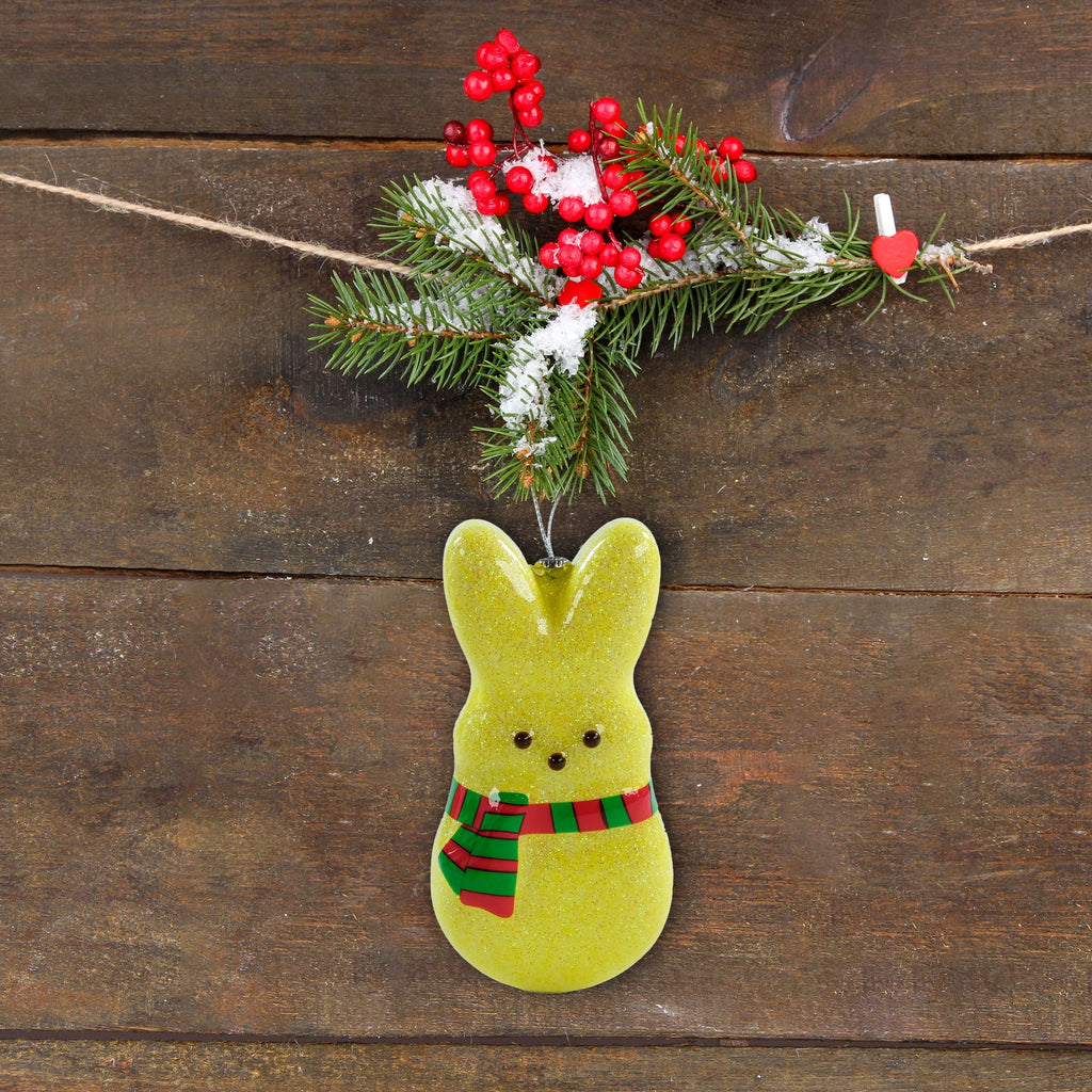 Peeps Yellow Bunny Christmas Ornament with Glitter Finish, 1 Piece