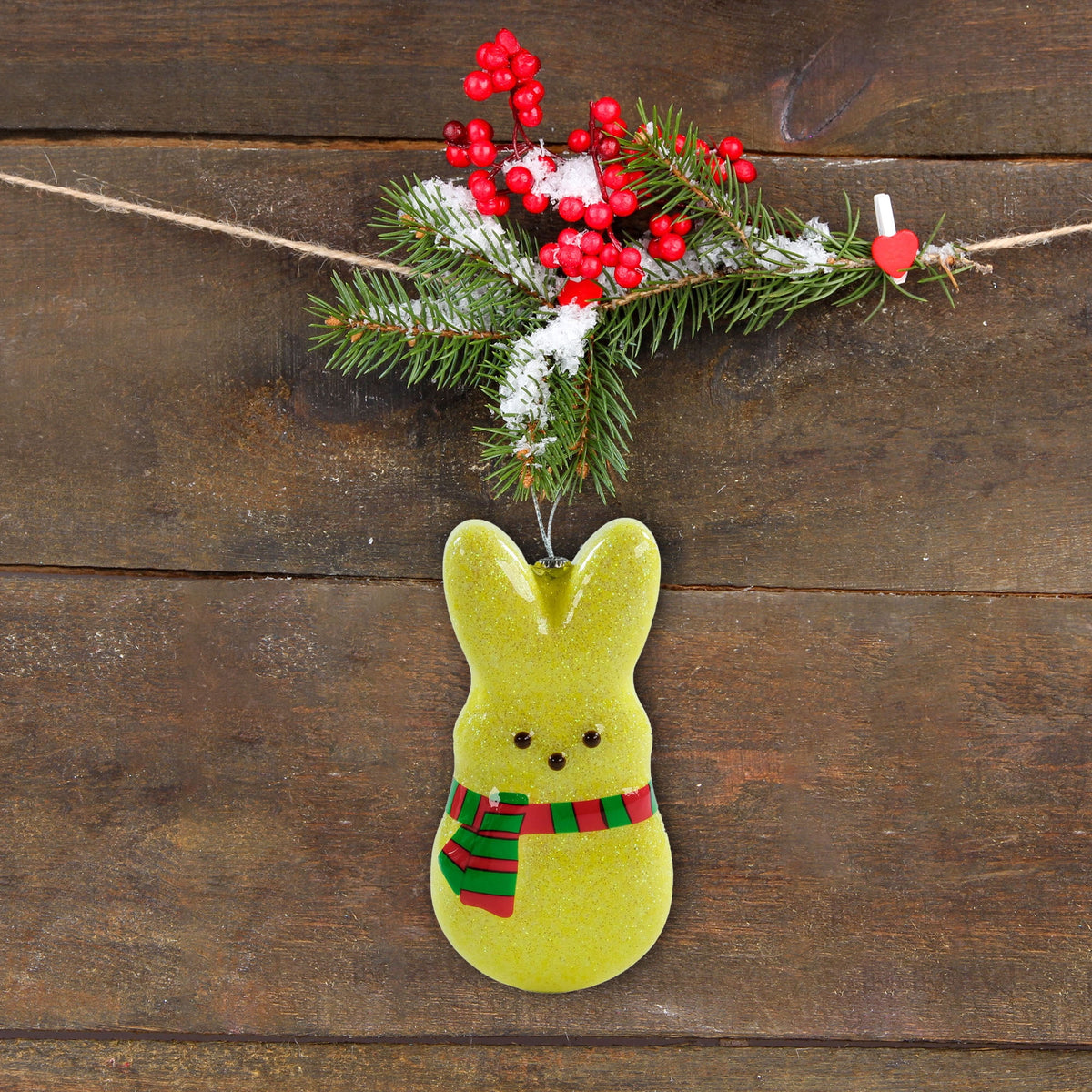 Peeps Yellow Bunny Christmas Ornament with Glitter Finish, 1 Piece