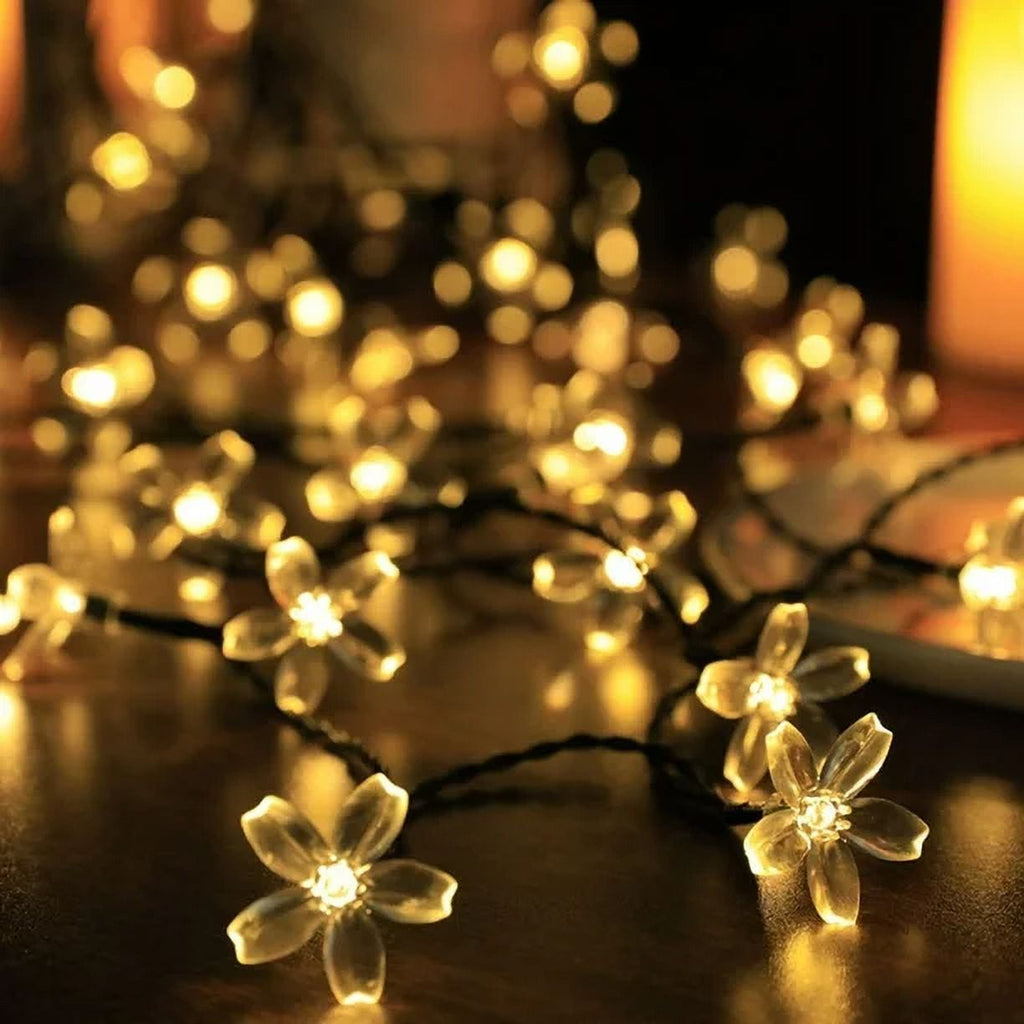 Solar Flower String Lights, Cherry Blossoms Solar Fairy Light,23ft 50 LED Outdoor Waterproof String Lights for Christmas Tree, Home, Garden, Wedding, Patio, Party Decorations(pink)