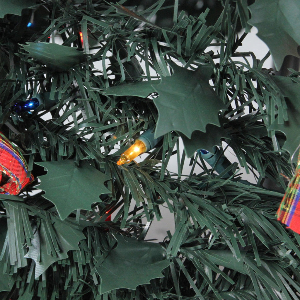 Northlight Multi-Color Prelit Incandescent Green Full Decorated Pop Up Christmas Tree, 6'