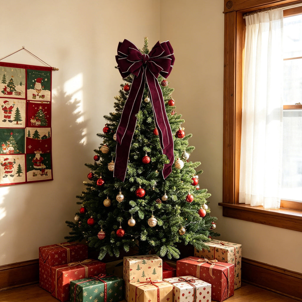 Burgundy Decorative Christmas Bow, 30", by Holiday Time