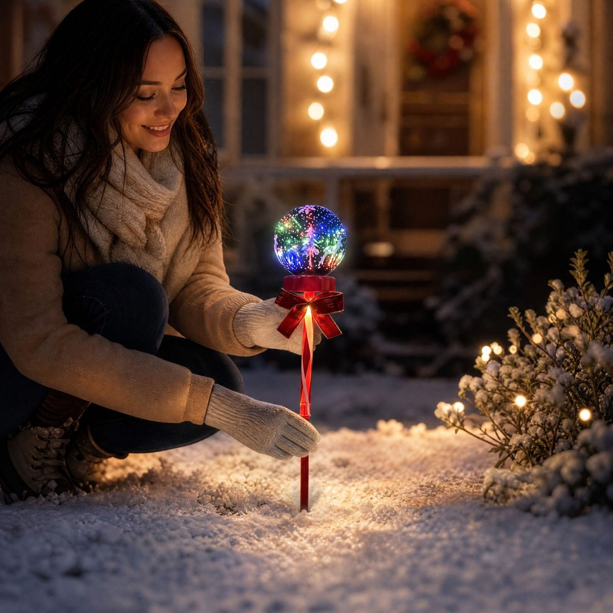 AuroraX Christmas Tree Christmas Decorations DIY 8 Lighting Modes Solar Waterproof Lighted Holiday Yard Stakes Indoor Outdoor Lights Patio Christmas Decorations