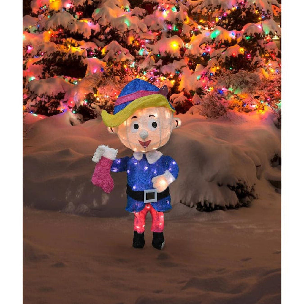 Rudolph Prelit LED Indoor/Outdoor Christmas 3D Yard Decor Sitting Clarice, with 70 White LED Lights 24"