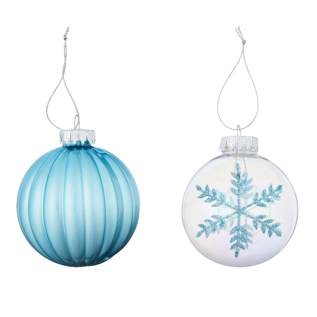8-Count Blue and Iridescent Ball Shatterproof Christmas Ornaments, 4.3", by Holiday Time