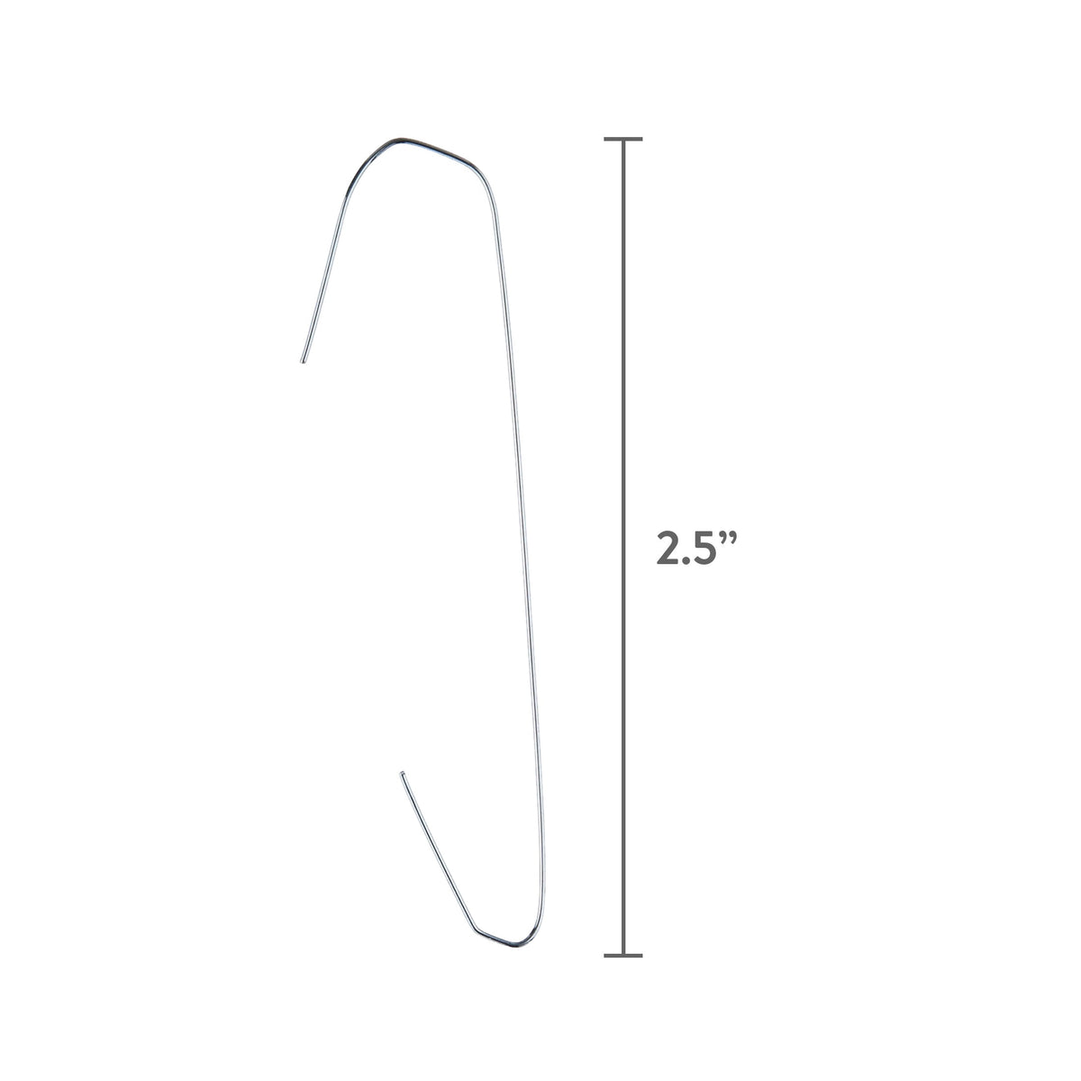 Silver Jumbo Christmas Ornament Hooks, 2.5", 120 Count, by Holiday Time