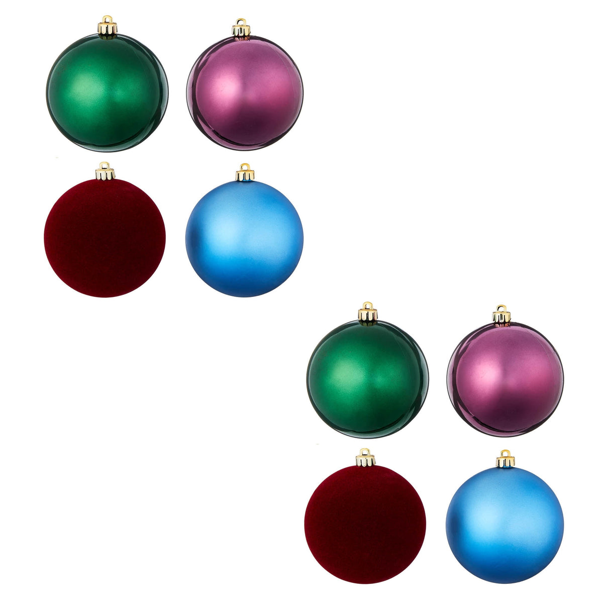 8-Count Champagne and White Ball Shatterproof Christmas Ornaments, 4.5", by Holiday Time