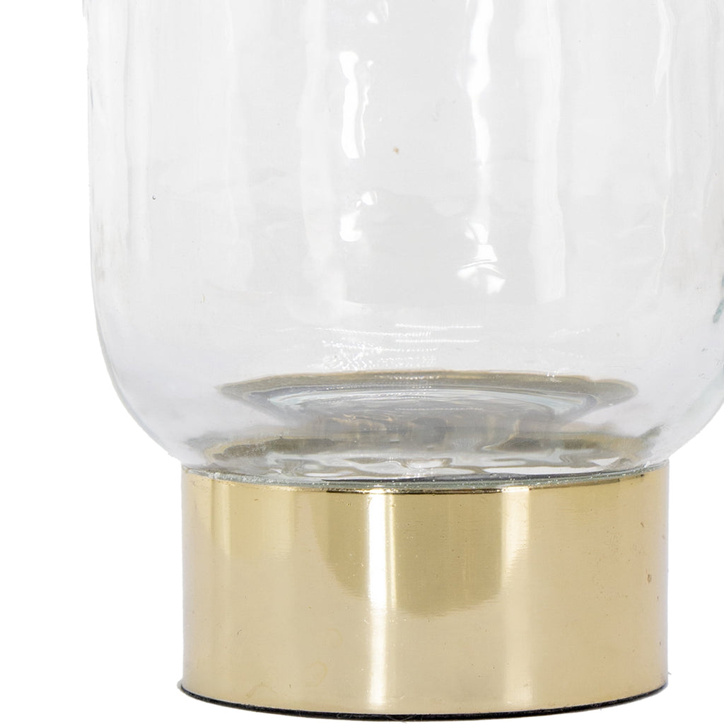 My Texas House Clear and Gold Glass Christmas Votive Candle Holder, 6"